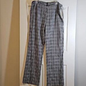 Daisy Street By Dolls Kill Plaid Straight Leg Pants With Wrap Waist Ties Size L